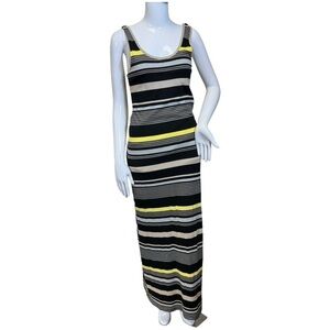 Andrea Jovine Weekend Dress Black Yellow Stripe - Small